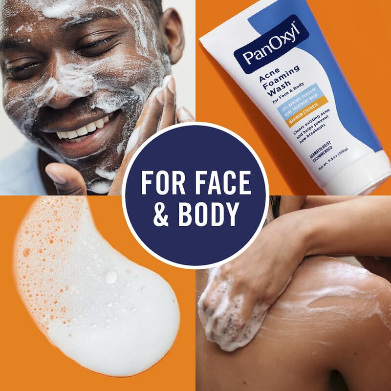 PanOxyl, Nettoyant moussant contre l'acné pour le visage et le corps, Efficacité maximale, 85 g