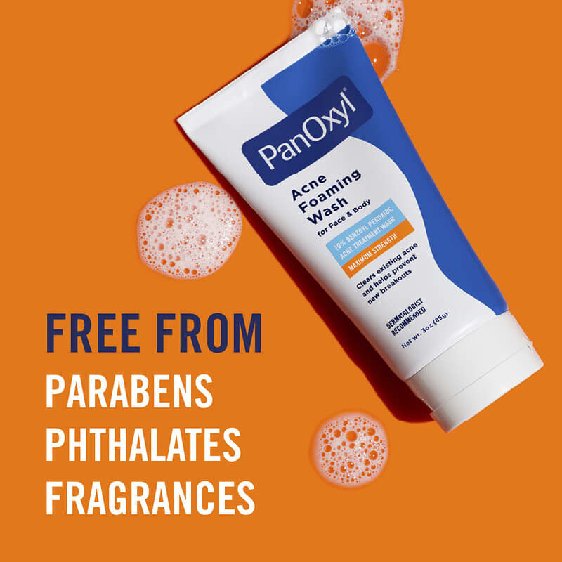 PanOxyl, Nettoyant moussant contre l'acné pour le visage et le corps, Efficacité maximale, 85 g
