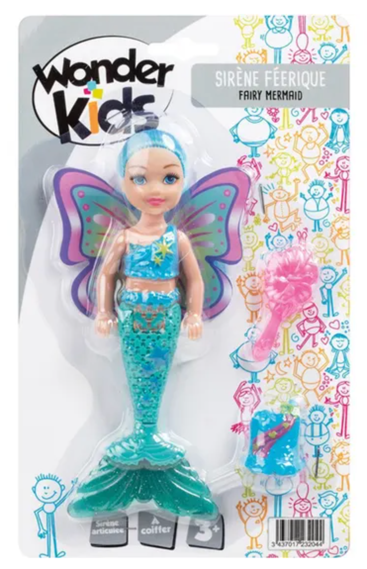 Poupée Sirène Papillon 16cm - Wonderkids Avec Accessoires