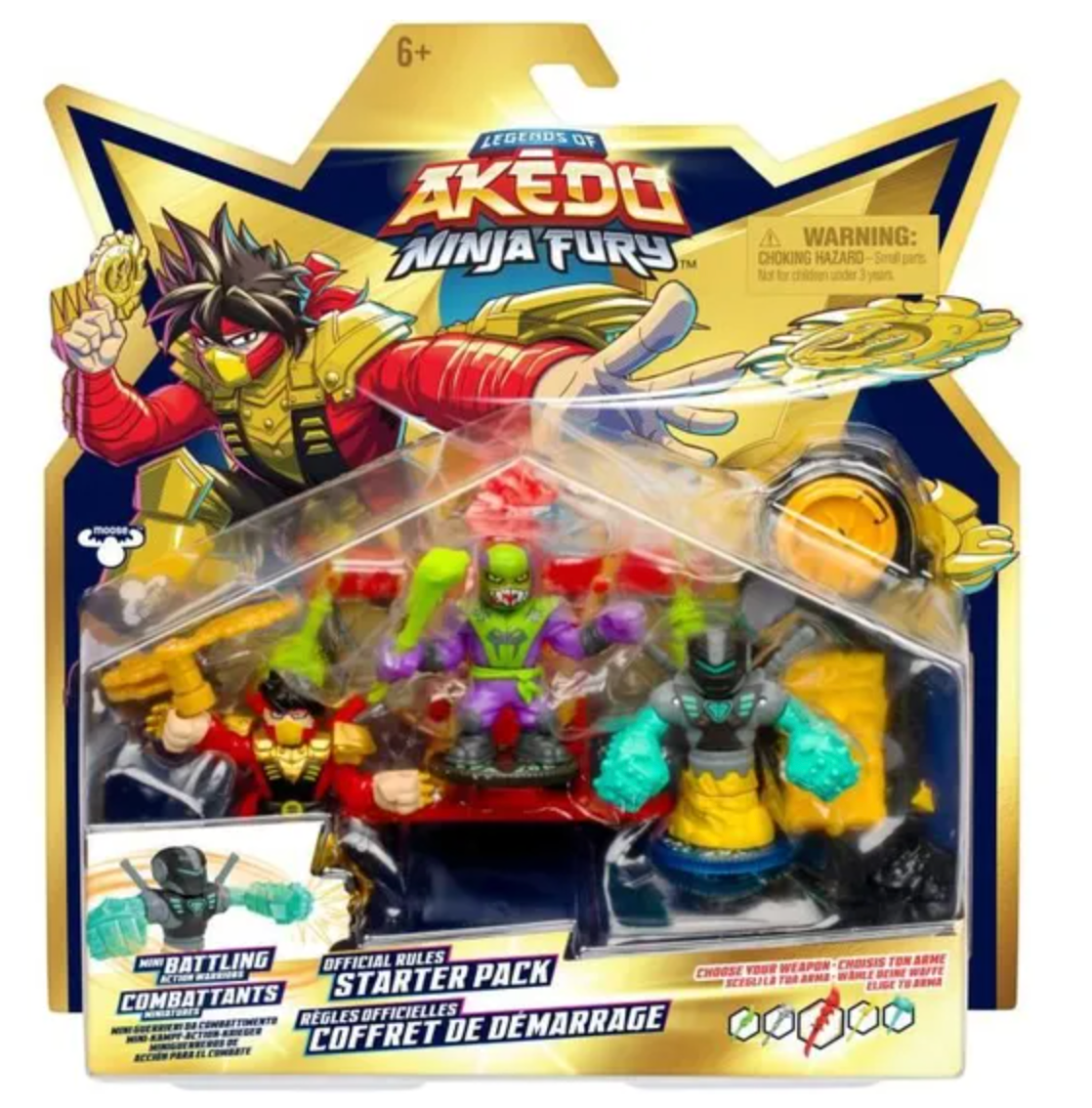 Starter Pack Ninja Fury Akedo – Coffret de démarrage avec figurine et accessoires | Moose Toys