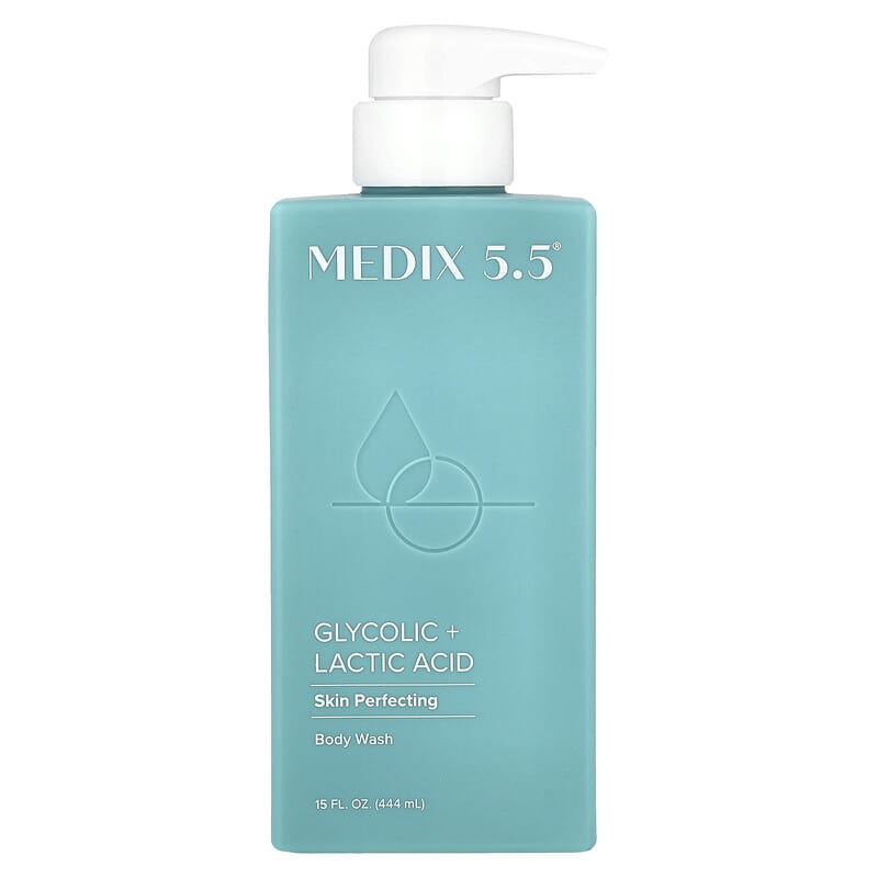 Medix 5.5, Gel douche, Perfecteur de peau, Acide glycolique et acide lactique, 444 ml