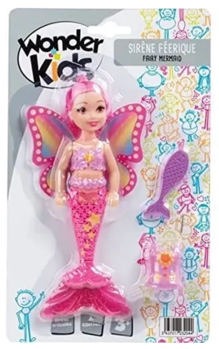 Poupée Sirène Papillon 16cm - Wonderkids Avec Accessoires